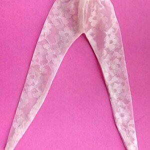 Barbie doll Pink lace pantyhose 80s